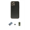 MARSİLYAN™- iPhone 12 Pro Max Kılıf Ahenk Işık - Siyah Joko Magic 5D Hayalet Cam + Metal Kamera Lens Koruma Cam - KI