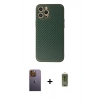 MARSİLYAN™- iPhone 12 Pro Max Kılıf Ahenk Işık - Siyah Joko Magic 5D Hayalet Cam + Neon Fosforlu Kamera Lens - SI