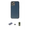 MARSİLYAN™- iPhone 12 Pro Max Kılıf Ahenk Işık - Siyah Joko Magic 5D Hayalet Cam + Renkli Kamera Lens Koruma Cam - PE