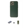MARSİLYAN™- iPhone 12 Pro Max Kılıf Ahenk Işık - Siyah Joko Magic 5D Hayalet Cam + Renkli Kamera Lens Koruma Cam - SI