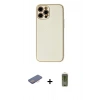 MARSİLYAN™- iPhone 12 Pro Max Kılıf Ahenk Işık - Siyah Joko Magic 5D Hayalet Cam + Renkli Kamera Lens Koruma Cam - PE