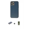MARSİLYAN™- iPhone 12 Pro Max Kılıf Ahenk Işık - Siyah Joko Magic 5D Hayalet Cam + Renkli Kamera Lens Koruma Cam - SI