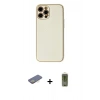 MARSİLYAN™- iPhone 12 Pro Max Kılıf Ahenk Işık - Siyah Joko Magic 5D Hayalet Cam + Renkli Kamera Lens Koruma Cam - SI
