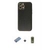 MARSİLYAN™- iPhone 12 Pro Max Kılıf Ahenk Işık - Siyah Joko Magic 5D Hayalet Cam + Shine Kamera Lens Koruma Cam - PE