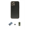 MARSİLYAN™- iPhone 12 Pro Max Kılıf Ahenk Işık - Siyah Joko Magic 5D Hayalet Cam + Shine Kamera Lens Koruma Cam - SH