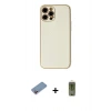 MARSİLYAN™- iPhone 12 Pro Max Kılıf Ahenk Işık - Siyah Joko Magic 5D Hayalet Cam + Shine Kamera Lens Koruma Cam - PE
