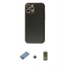 MARSİLYAN™- iPhone 12 Pro Max Kılıf Ahenk Işık - Siyah Joko Magic 5D Hayalet Cam + Shine Kamera Lens Koruma Cam - GI