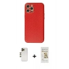 MARSİLYAN™- iPhone 12 Pro Max Kılıf Ahenk Işık - Siyah Mat Seramik Nano Ekran Koruyucu + Shine Kamera Lens - GD
