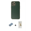 MARSİLYAN™- iPhone 12 Pro Max Kılıf Ahenk Işık - Siyah Mat Seramik Nano Ekran Koruyucu + Shine Kamera Lens Koruma Cam - GS