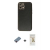 MARSİLYAN™- iPhone 12 Pro Max Kılıf Ahenk Işık - Siyah Mat Seramik Nano Ekran Koruyucu + Metal Kamera Lens Koruma Cam - KI