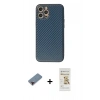MARSİLYAN™- iPhone 12 Pro Max Kılıf Ahenk Işık - Siyah Mat Seramik Nano Ekran Koruyucu + Metal Kamera Lens Koruma Cam - KI
