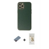 MARSİLYAN™- iPhone 12 Pro Max Kılıf Ahenk Işık - Siyah Mat Seramik Nano Ekran Koruyucu + Metal Kamera Lens Koruma Cam - KI