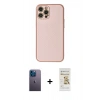 MARSİLYAN™- iPhone 12 Pro Max Kılıf Ahenk Işık - Siyah Mat Seramik Nano Ekran Koruyucu + Mavi Neon Fosforlu Kamera Lens