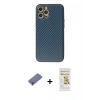 MARSİLYAN™- iPhone 12 Pro Max Kılıf Ahenk Işık - Siyah Mat Seramik Nano Ekran Koruyucu + Metal Kamera Lens Koruma Cam - GD