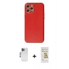 MARSİLYAN™- iPhone 12 Pro Max Kılıf Ahenk Işık - Siyah Mat Seramik Nano Ekran Koruyucu + Shine Kamera Lens - LT