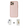 MARSİLYAN™- iPhone 12 Pro Max Kılıf Ahenk Işık - Siyah Mat Seramik Nano Ekran Koruyucu + Shine Kamera Lens - LT