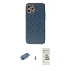 MARSİLYAN™- iPhone 12 Pro Max Kılıf Ahenk Işık - Siyah Mat Seramik Nano Ekran Koruyucu + Shine Kamera Lens Koruma Cam - GD