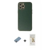 MARSİLYAN™- iPhone 12 Pro Max Kılıf Ahenk Işık - Siyah Mat Seramik Nano Ekran Koruyucu + Shine Kamera Lens Koruma Cam - GI