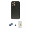 MARSİLYAN™- iPhone 12 Pro Max Kılıf Ahenk Işık - Siyah Mat Seramik Nano Ekran Koruyucu + Shine Kamera Lens Koruma Cam - GD