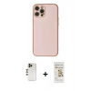 MARSİLYAN™- iPhone 12 Pro Max Kılıf Ahenk Işık - Siyah Mat Seramik Nano Ekran Koruyucu + Shine Kamera Lens - GD
