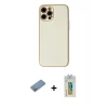 MARSİLYAN™- iPhone 12 Pro Max Kılıf Ahenk Işık - Siyah Polymer Nano Ekran Koruyucu + Shine Kamera Lens Koruma Cam - GS