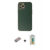 MARSİLYAN™- iPhone 12 Pro Max Kılıf Ahenk Işık - Siyah Polymer Nano Ekran Koruyucu + Shine Kamera Lens Koruma Cam - SABE