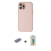 MARSİLYAN™- iPhone 12 Pro Max Kılıf Ahenk Işık - Siyah Polymer Nano Ekran Koruyucu + Renkli Kamera Lens Koruma Cam - TU