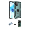 MARSİLYAN™- iPhone 12 Pro Max Kılıf Ahenk Klasik Koleksiyonu - Şeffaf 360 Full Body Arka Koruyucu + Shine Kamera Lens Koruma Cam - MI