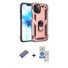 MARSİLYAN™- iPhone 12 Pro Max Kılıf Ahenk Klasik Koleksiyonu - Şeffaf Royal Nano Ekran Koruyucu + Metal Kamera Lens Koruma Cam - GD