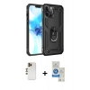 MARSİLYAN™- iPhone 12 Pro Max Kılıf Ahenk Klasik Koleksiyonu - Şeffaf Royal Nano Ekran Koruyucu + Shine Kamera Lens - GD