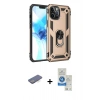 MARSİLYAN™- iPhone 12 Pro Max Kılıf Ahenk Klasik Koleksiyonu - Şeffaf Royal Nano Ekran Koruyucu + Renkli Kamera Lens Koruma Cam - MI