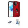 MARSİLYAN™- iPhone 12 Pro Max Kılıf Ahenk Klasik Koleksiyonu - Şeffaf Royal Nano Ekran Koruyucu + Renkli Kamera Lens Koruma Cam - YL