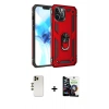 MARSİLYAN™- iPhone 12 Pro Max Kılıf Ahenk Klasik Koleksiyonu - Şeffaf Temperli Cam Ekran Koruyucu + Shine Kamera Lens - GD