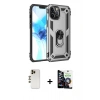 MARSİLYAN™- iPhone 12 Pro Max Kılıf Ahenk Klasik Koleksiyonu - Şeffaf Temperli Cam Ekran Koruyucu + Shine Kamera Lens - GD