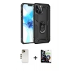 MARSİLYAN™- iPhone 12 Pro Max Kılıf Ahenk Klasik Koleksiyonu - Şeffaf Temperli Cam Ekran Koruyucu + Shine Kamera Lens - GD