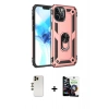MARSİLYAN™- iPhone 12 Pro Max Kılıf Ahenk Klasik Koleksiyonu - Şeffaf Temperli Cam Ekran Koruyucu + Shine Kamera Lens - GD