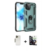 MARSİLYAN™- iPhone 12 Pro Max Kılıf Ahenk Klasik Koleksiyonu - Şeffaf Temperli Cam Ekran Koruyucu + Shine Kamera Lens - GD