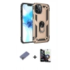 MARSİLYAN™- iPhone 12 Pro Max Kılıf Ahenk Klasik Koleksiyonu - Şeffaf Temperli Cam Ekran Koruyucu + Metal Kamera Lens Koruma Cam - GD