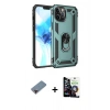MARSİLYAN™- iPhone 12 Pro Max Kılıf Ahenk Klasik Koleksiyonu - Şeffaf Temperli Cam Ekran Koruyucu + Metal Kamera Lens Koruma Cam - KI