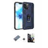 MARSİLYAN™- iPhone 12 Pro Max Kılıf Ahenk Klasik Koleksiyonu - Şeffaf Temperli Cam Ekran Koruyucu + Metal Kamera Lens Koruma Cam - KI