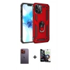 MARSİLYAN™- iPhone 12 Pro Max Kılıf Ahenk Klasik Koleksiyonu - Şeffaf Temperli Cam Ekran Koruyucu + Neon Fosforlu Kamera Lens - TU