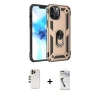 MARSİLYAN™- iPhone 12 Pro Max Kılıf Ahenk Klasik Koleksiyonu - Şeffaf Uv Polymer Nano Ekran Koruyucu + Shine Kamera Lens - GD