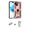MARSİLYAN™- iPhone 12 Pro Max Kılıf Ahenk Klasik Koleksiyonu - Şeffaf Uv Polymer Nano Ekran Koruyucu + Mavi Shine Kamera Lens Koruma Cam