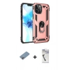 MARSİLYAN™- iPhone 12 Pro Max Kılıf Ahenk Klasik Koleksiyonu - Şeffaf Uv Polymer Nano Ekran Koruyucu + Shine Kamera Lens Koruma Cam - GI