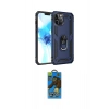 MARSİLYAN™- iPhone 12 Pro Max Kılıf Ahenk Klasik Koleksiyonu - Siyah 18D Cam Ekran Koruyucu