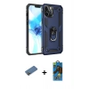 MARSİLYAN™- iPhone 12 Pro Max Kılıf Ahenk Klasik Koleksiyonu - Siyah 18D Cam Ekran Koruyucu + Shine Kamera Lens Koruma Cam - GD