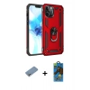 MARSİLYAN™- iPhone 12 Pro Max Kılıf Ahenk Klasik Koleksiyonu - Siyah 18D Cam Ekran Koruyucu + Shine Kamera Lens Koruma Cam - GS
