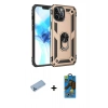 MARSİLYAN™- iPhone 12 Pro Max Kılıf Ahenk Klasik Koleksiyonu - Siyah 18D Cam Ekran Koruyucu + Shine Kamera Lens Koruma Cam - MI