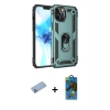 MARSİLYAN™- iPhone 12 Pro Max Kılıf Ahenk Klasik Koleksiyonu - Siyah 18D Cam Ekran Koruyucu + Shine Kamera Lens Koruma Cam - MI