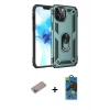 MARSİLYAN™- iPhone 12 Pro Max Kılıf Ahenk Klasik Koleksiyonu - Siyah 18D Cam Ekran Koruyucu + Shine Kamera Lens Koruma Cam - SABE